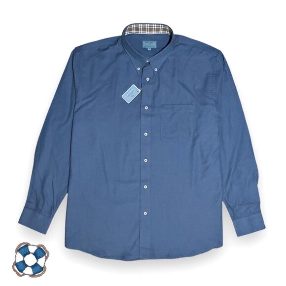 🆕 Castaway Nantucket Island Chase Flannel Shirt - Camel and Navy Trim Sz XL NEW - Picture 1 of 11